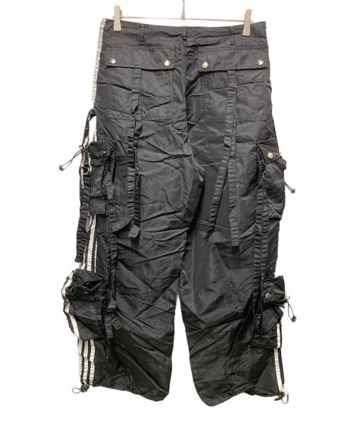 GS（ジーエス）GS (ジーエス) Re-Nylon 3 stripes techno cargo pants ブラック サイズ:Mの古着・服飾アイテム