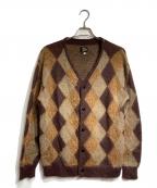 Needlesニードルズ）の古着「モヘアアーガイルニットカーディガン/Mohair argyle knit cardigan」｜ブラウン