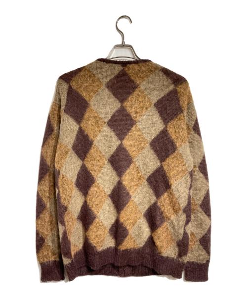 Needles（ニードルズ）Needles (ニードルズ) モヘアアーガイルニットカーディガン/Mohair argyle knit cardigan ブラウン サイズ:Mの古着・服飾アイテム