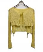 PERVERZEパーバーズ）の古着「perverze Double Sheer Cardigan」｜イエロー