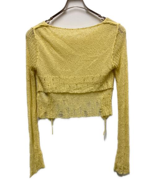 PERVERZE（パーバーズ）PERVERZE (パーバーズ) perverze Double Sheer Cardigan イエロー サイズ:Ｆｒｅｅの古着・服飾アイテム