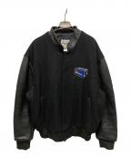 wear&tear-）の古着「レザー切替スタジャン」｜ブラック