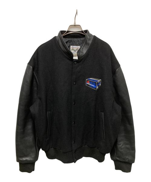 wear&tear（-）WEAR&TEAR (-) レザー切替スタジャン ブラック サイズ:XLの古着・服飾アイテム