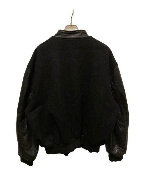 wear&tear（-）WEAR&TEAR (-) レザー切替スタジャン ブラック サイズ:XLの古着・服飾アイテム