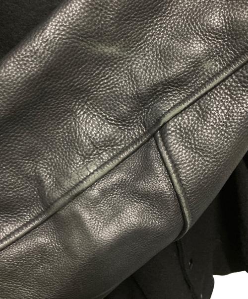 wear&tear（-）WEAR&TEAR (-) レザー切替スタジャン ブラック サイズ:XLの古着・服飾アイテム