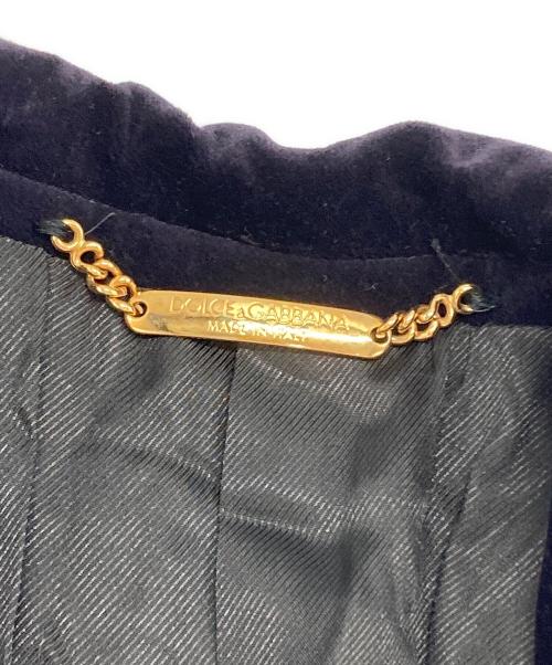 DOLCE & GABBANA（ドルチェ＆ガッバーナ）DOLCE & GABBANA (ドルチェ＆ガッバーナ) ベルベッドテーラードジャケット パープル サイズ:50の古着・服飾アイテム