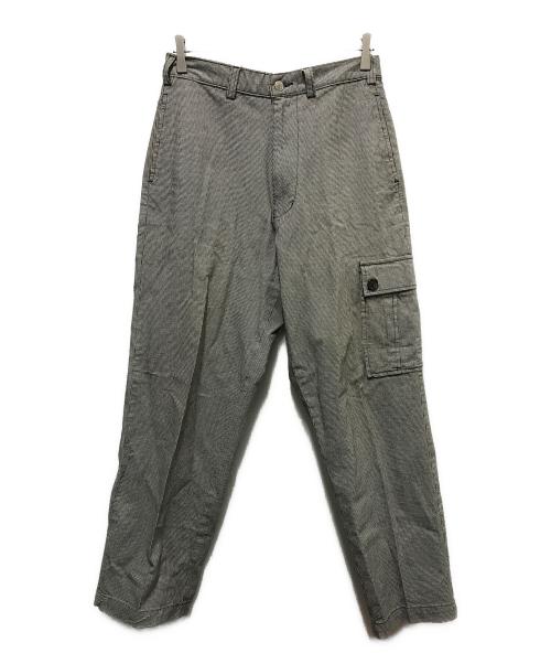 stussy（ステューシー）stussy (ステューシー) 90s ハウンドトゥースカーゴパンツ ブラック×ホワイト サイズ:30の古着・服飾アイテム