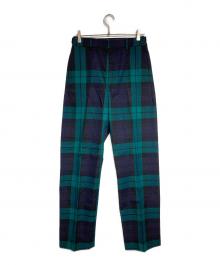 KAPTAIN SUNSHINE（キャプテンサンシャイン）の古着「Scottish Sideseemless Trousers/スコティッシュサイドシームレストラウザーズ」｜グリーン