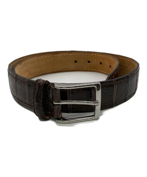 E.MARINELLA（マリネッラ）E.MARINELLA (マリネッラ) マリネッラ クロコダイル ベルト ブラウンの古着・服飾アイテム