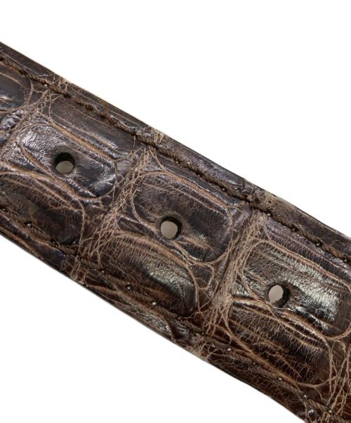 E.MARINELLA（マリネッラ）E.MARINELLA (マリネッラ) マリネッラ クロコダイル ベルト ブラウンの古着・服飾アイテム