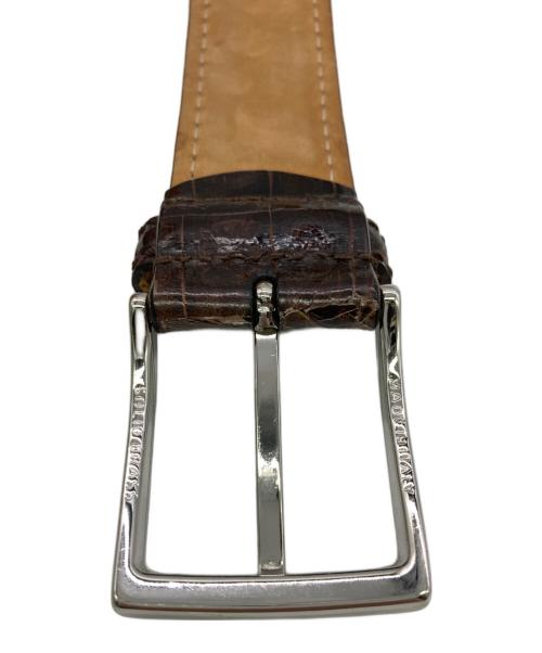 E.MARINELLA（マリネッラ）E.MARINELLA (マリネッラ) マリネッラ クロコダイル ベルト ブラウンの古着・服飾アイテム