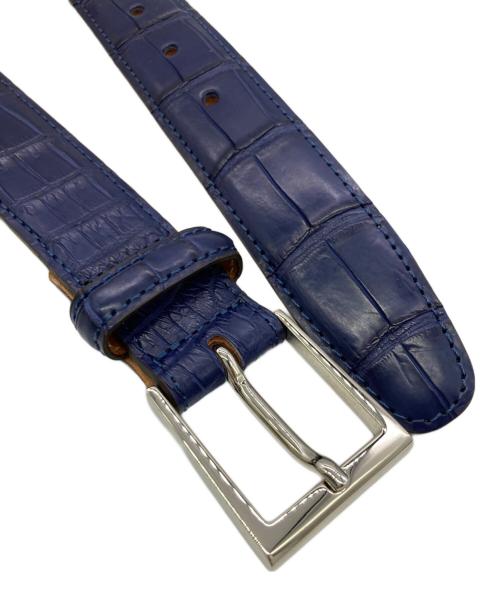 山本製鞄（ヤマモトセイホウ）山本製鞄 (ヤマモトセイホウ) クロコダイルベルト ブルーの古着・服飾アイテム