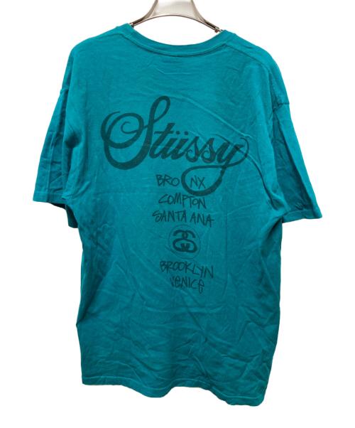 stussy（ステューシー）stussy (ステューシー) ワールドツアーTシャツ グリーン サイズ:Mの古着・服飾アイテム