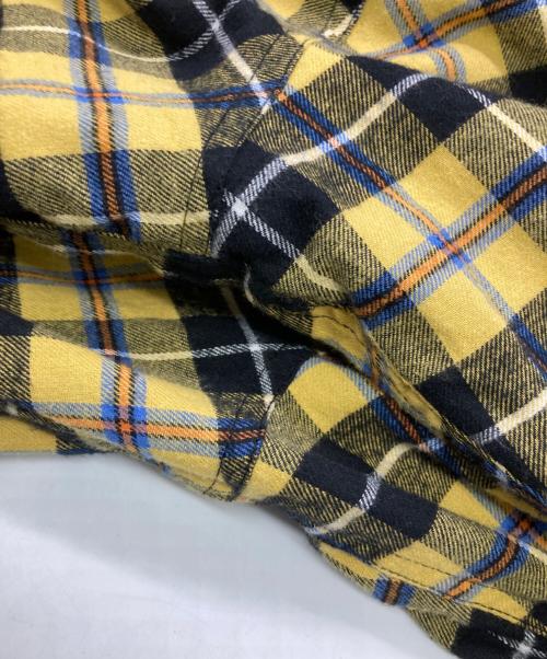 PROJECT G/R（プロジェクト ジーアール）PROJECT G/R (プロジェクト ジーアール) リバーシブルフーディチェックシャツ ブラック×イエロー サイズ:３の古着・服飾アイテム