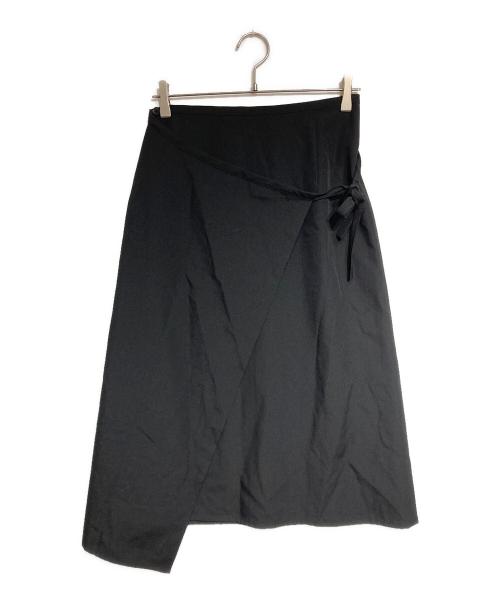 tricot COMME des GARCONS（トリココムデギャルソン）tricot COMME des GARCONS (トリココムデギャルソン) ウールサージラップスカート/Wool Skirt ブラック サイズ:Sの古着・服飾アイテム