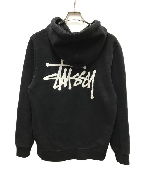 stussy（ステューシー）stussy (ステューシー) ロゴプリントフーディー ブラック サイズ:Sの古着・服飾アイテム