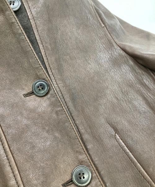ARMANI COLLEZIONI（アルマーニ コレツィオーニ）ARMANI COLLEZIONI (アルマーニ コレツィオーニ) レザージャケット ブラウン サイズ:40の古着・服飾アイテム