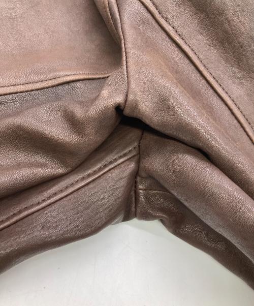 ARMANI COLLEZIONI（アルマーニ コレツィオーニ）ARMANI COLLEZIONI (アルマーニ コレツィオーニ) レザージャケット ブラウン サイズ:40の古着・服飾アイテム