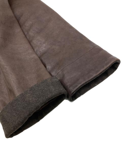 ARMANI COLLEZIONI（アルマーニ コレツィオーニ）ARMANI COLLEZIONI (アルマーニ コレツィオーニ) レザージャケット ブラウン サイズ:40の古着・服飾アイテム
