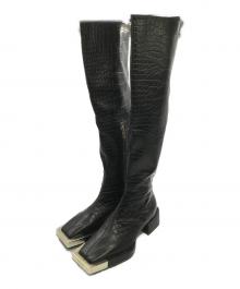 YELLO（イエロ）の古着「ドラゴンスキン ニーハイブーツ」｜ブラック