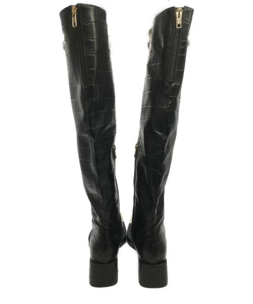 YELLO（イエロ）YELLO (イエロ) ドラゴンスキン ニーハイブーツ ブラック サイズ:sの古着・服飾アイテム
