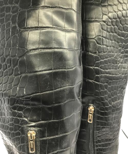 YELLO（イエロ）YELLO (イエロ) ドラゴンスキン ニーハイブーツ ブラック サイズ:sの古着・服飾アイテム