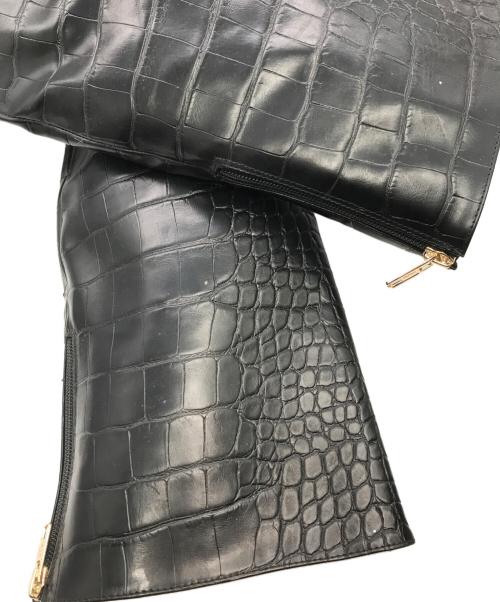 YELLO（イエロ）YELLO (イエロ) ドラゴンスキン ニーハイブーツ ブラック サイズ:sの古着・服飾アイテム