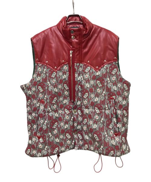 PLATEAU STUDIO（プラテウスタジオ）PLATEAU STUDIO (プラテウスタジオ) WESTERN LACE PADDED VEST レッド サイズ:1の古着・服飾アイテム