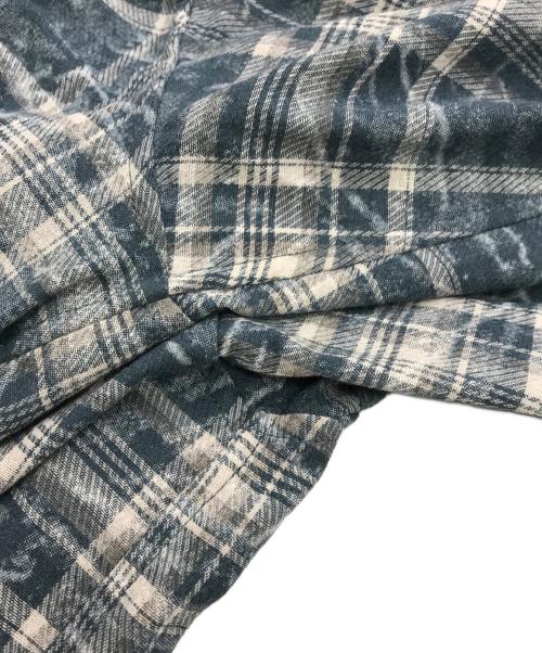 SUPPLIER（サプライヤー）SUPPLIER (サプライヤー) レザーロゴチェックシャツ ブルー サイズ:ＸＬの古着・服飾アイテム