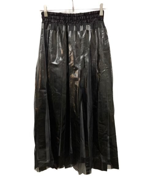NAKAGAMI（ナカガミ）NAKAGAMI (ナカガミ) ラバープリント・ハンドプリーツスカート ブラック サイズ:１の古着・服飾アイテム