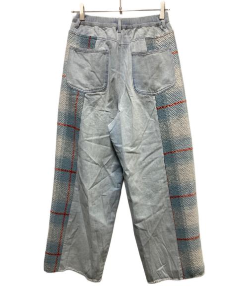 CYAN TOKYO（シアン トーキョー）CYAN TOKYO (シアン トーキョー) ツイードコンビワイドデニム スカイブルー サイズ:SIZE38の古着・服飾アイテム