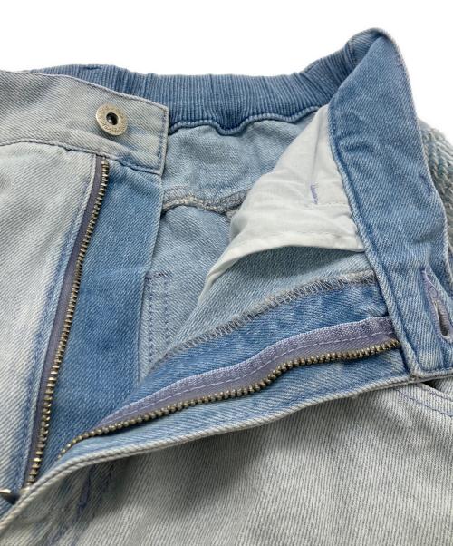 CYAN TOKYO（シアン トーキョー）CYAN TOKYO (シアン トーキョー) ツイードコンビワイドデニム スカイブルー サイズ:SIZE38の古着・服飾アイテム