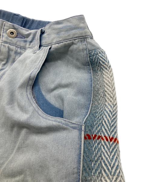 CYAN TOKYO（シアン トーキョー）CYAN TOKYO (シアン トーキョー) ツイードコンビワイドデニム スカイブルー サイズ:SIZE38の古着・服飾アイテム