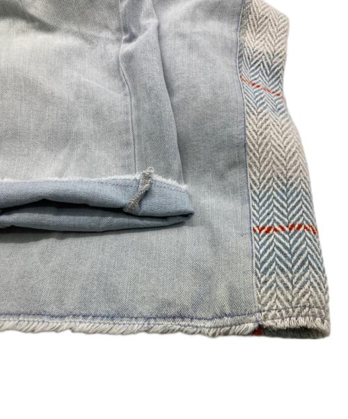 CYAN TOKYO（シアン トーキョー）CYAN TOKYO (シアン トーキョー) ツイードコンビワイドデニム スカイブルー サイズ:SIZE38の古着・服飾アイテム
