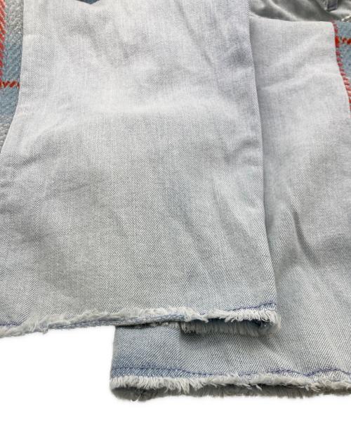 CYAN TOKYO（シアン トーキョー）CYAN TOKYO (シアン トーキョー) ツイードコンビワイドデニム スカイブルー サイズ:SIZE38の古着・服飾アイテム