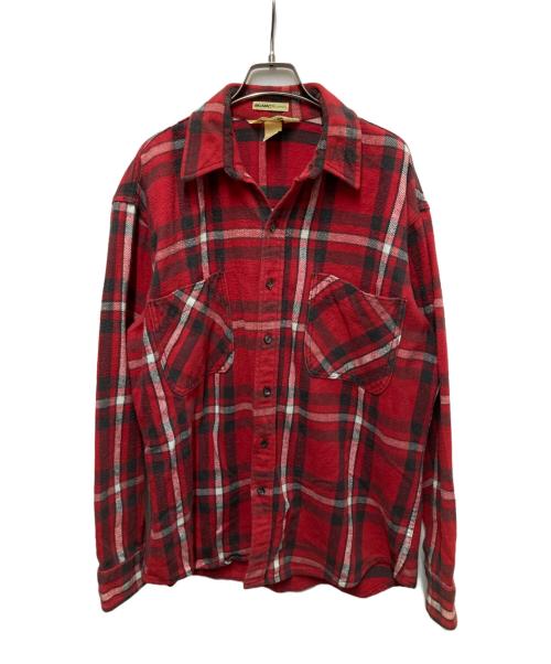 ST JOHN'S BAY（セントジョンズベイ）ST JOHN'S BAY (セントジョンズベイ) 80s ヘビーフランネルシャツ レッド サイズ:	SIZE Lの古着・服飾アイテム