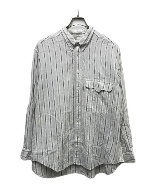 GIORGIO ARMANI（ジョルジョアルマーニ）GIORGIO ARMANI (ジョルジョアルマーニ) ボタンダウンジャガードシャツ ホワイト サイズ:Lの古着・服飾アイテム