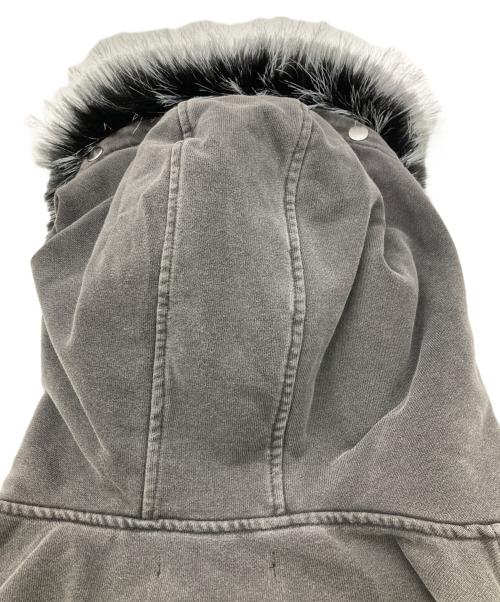 A'gem（エージェム）A'gem (エージェム) Ed Hardy (エド ハーディー) ニットデニム ファー付パーカー ブラック サイズ:Freeの古着・服飾アイテム