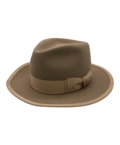 THE H.W.DOG&CO.（エイチダブリュードッグアンドコー）THE H.W.DOG&CO. (エイチダブリュードッグアンドコー) POINT-H/ハット ベージュ サイズ:36の古着・服飾アイテム