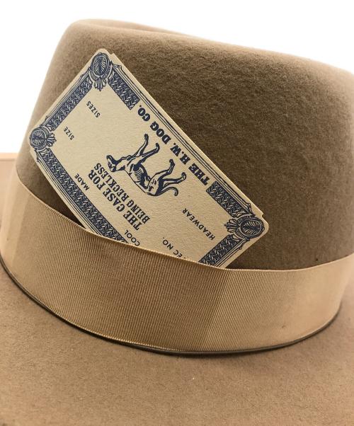 THE H.W.DOG&CO.（エイチダブリュードッグアンドコー）THE H.W.DOG&CO. (エイチダブリュードッグアンドコー) POINT-H/ハット ベージュ サイズ:36の古着・服飾アイテム