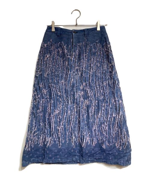HaaT ISSEY MIYAKE（ハート イッセイ ミヤケ）HaaT ISSEY MIYAKE (ハート イッセイ ミヤケ) カットアウトフリンジスカート/Cutout Fringe Skirt インディゴ サイズ:2の古着・服飾アイテム