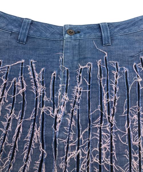 HaaT ISSEY MIYAKE（ハート イッセイ ミヤケ）HaaT ISSEY MIYAKE (ハート イッセイ ミヤケ) カットアウトフリンジスカート/Cutout Fringe Skirt インディゴ サイズ:2の古着・服飾アイテム