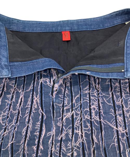 HaaT ISSEY MIYAKE（ハート イッセイ ミヤケ）HaaT ISSEY MIYAKE (ハート イッセイ ミヤケ) カットアウトフリンジスカート/Cutout Fringe Skirt インディゴ サイズ:2の古着・服飾アイテム