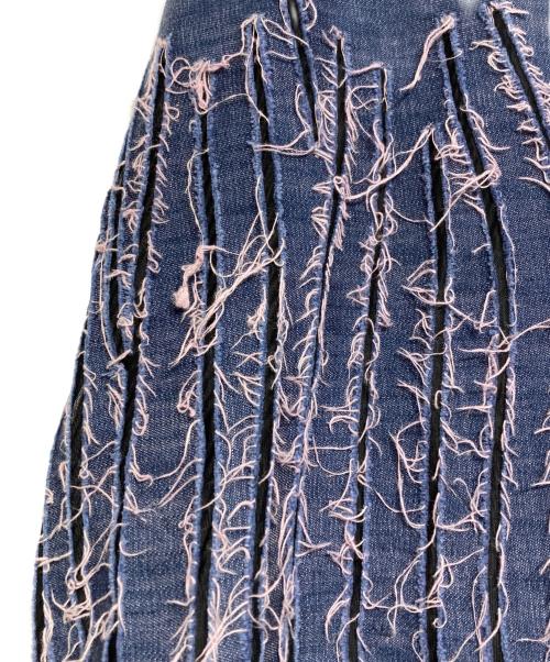 HaaT ISSEY MIYAKE（ハート イッセイ ミヤケ）HaaT ISSEY MIYAKE (ハート イッセイ ミヤケ) カットアウトフリンジスカート/Cutout Fringe Skirt インディゴ サイズ:2の古着・服飾アイテム