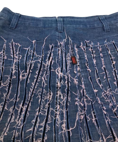 HaaT ISSEY MIYAKE（ハート イッセイ ミヤケ）HaaT ISSEY MIYAKE (ハート イッセイ ミヤケ) カットアウトフリンジスカート/Cutout Fringe Skirt インディゴ サイズ:2の古着・服飾アイテム