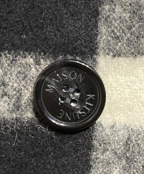 maison kitsune（メゾンキツネ）maison kitsune (メゾンキツネ) チェックダブルコート/Check Double Coat ブラック サイズ:34の古着・服飾アイテム