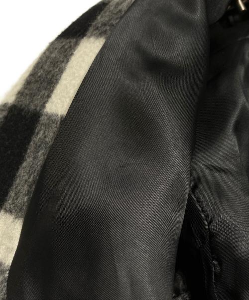maison kitsune（メゾンキツネ）maison kitsune (メゾンキツネ) チェックダブルコート/Check Double Coat ブラック サイズ:34の古着・服飾アイテム