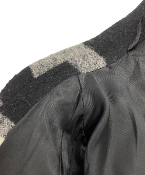 maison kitsune（メゾンキツネ）maison kitsune (メゾンキツネ) チェックダブルコート/Check Double Coat ブラック サイズ:34の古着・服飾アイテム