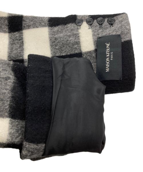 maison kitsune（メゾンキツネ）maison kitsune (メゾンキツネ) チェックダブルコート/Check Double Coat ブラック サイズ:34の古着・服飾アイテム