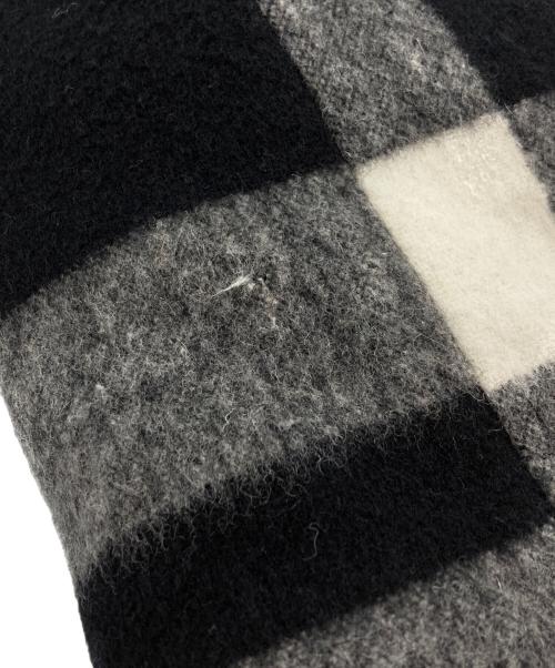 maison kitsune（メゾンキツネ）maison kitsune (メゾンキツネ) チェックダブルコート/Check Double Coat ブラック サイズ:34の古着・服飾アイテム